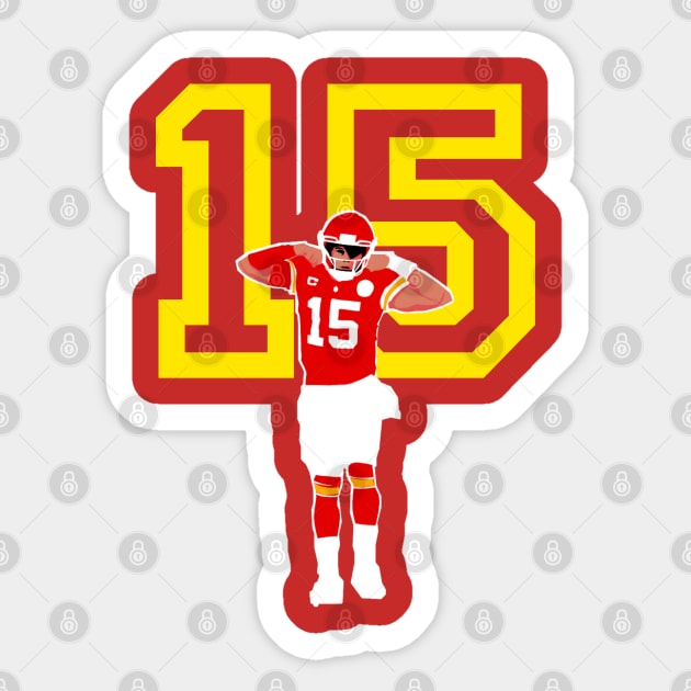 Patrick mahomes 15 flexing - kc chiefs Sticker by Qrstore